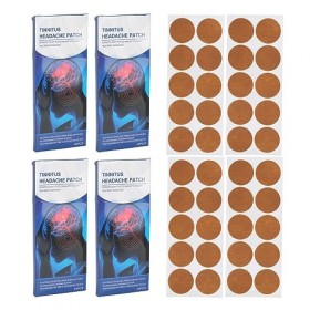 4 Boîtes de 10 Patchs pour Acouphènes, Patchs Auriculaires Externes Végétaux, Patchs Auriculaires Confortables, Patchs Cochlé