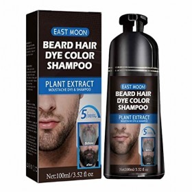 Teinture À Barbe Noire Pour Homme, 100 Shampooing À Barbe À Teinture Noire Instantanée Gris Réduisant Le Lavage La Barbe, Col