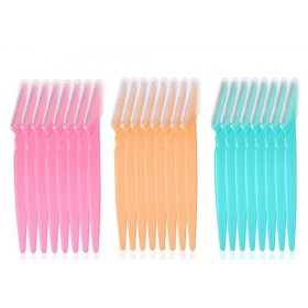Lot de 24 rasoirs à sourcils, rasoir à sourcils, épilateur facial, outil exfoliant de dermaplaning avec couverture de précisi