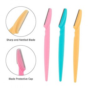 Lot de 24 rasoirs à sourcils, rasoir à sourcils, épilateur facial, outil exfoliant de dermaplaning avec couverture de précisi