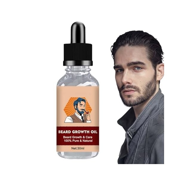 Huile de croissance de barbe,Croissance des cheveux de moustache, huile de barbe pour la croissance des hommes | La crème hyd