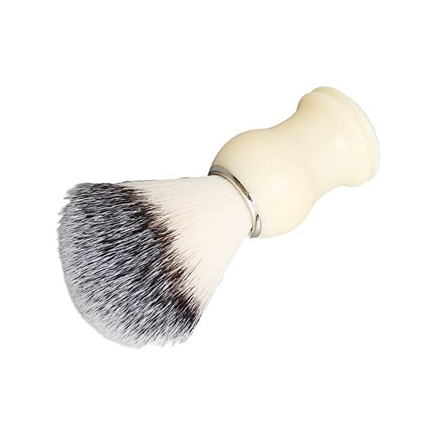 Blaireau de Rasage, Brosse de Barbier à Poignée Incurvée, Brosse de Nettoyage de Barbe Légère et Compacte, Facile à Nettoyer,