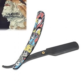 Rasoir Droit, Rasoir en Acier Inoxydable Rasoir à Barbe Manuel pour Hommes Rasoir de Barbier pour un Rasage de Barbe Humide P