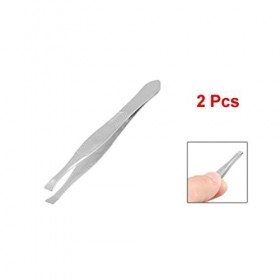 Doumneou Lot de 2 pinces à épiler droites en métal pour femme