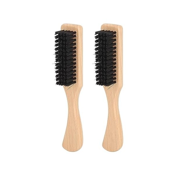 Poils Durables, Coiffure Lisse, Poignée Ergonomique – Brosse à Barbe pour Homme avec Poils de Sanglier Imitation, Légère, Por