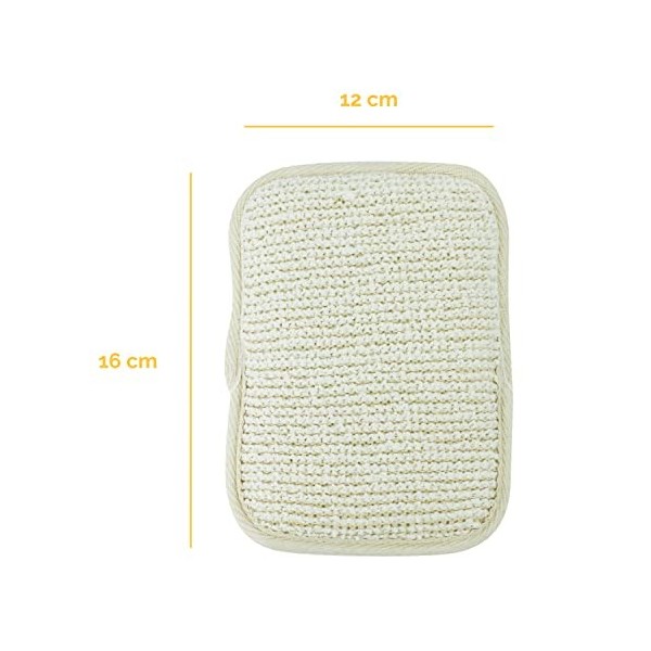 Vivezen - Lot de 2 gants exfoliants rectangles en fibres de bambou 16 x 12 cm avec poignée de maintien