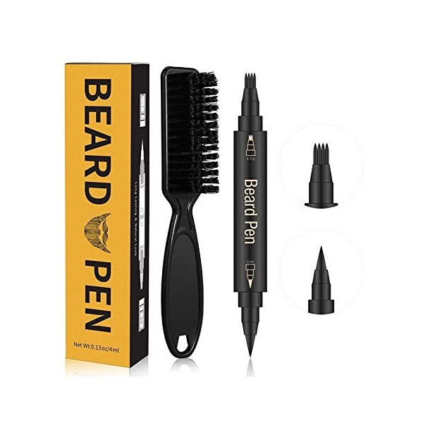 Remplissage Barbe - Stylo Remplissage Barbe avec Barbe, Stylo À Barbe Résistant À leau pour Homme, Fournitures Soin Barbe po