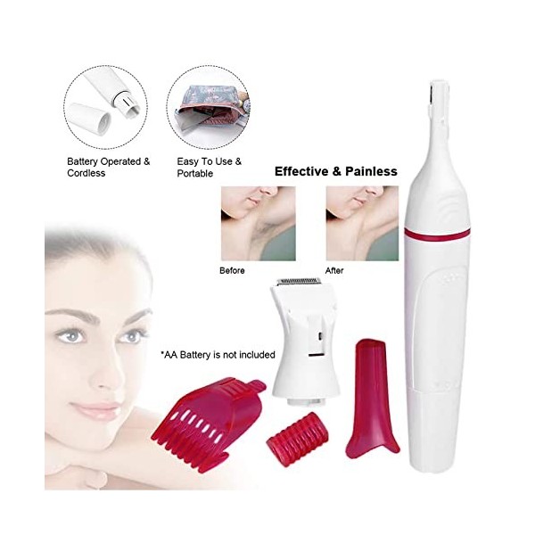 Épilateur 5 en 1 pour femme - Rasoir multifonction pour le corps et le visage - Rasoir électrique portable étanche pour femme