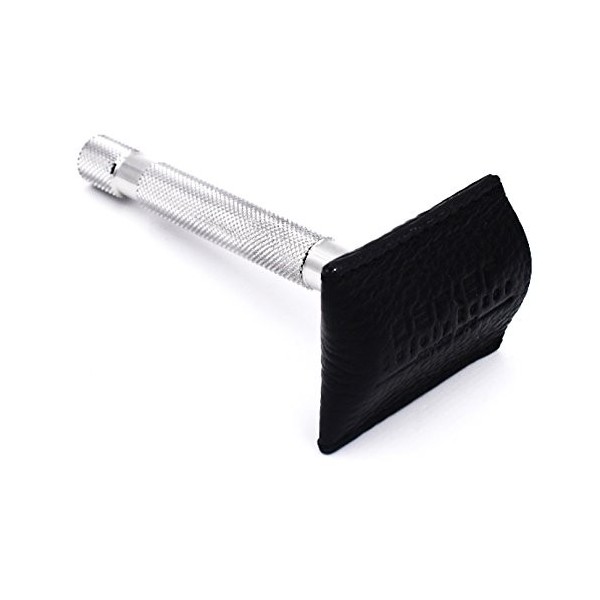 Parker Safety Razor cuir véritable à double gaine de protection rasoir de sécurité bord/couverture Voyage - convient à tous l