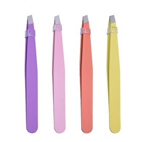 JITNGA 4 Pinces À Épiler Pour Sourcils De 1.5 Mm DÉpaisseur Jaune Rose Violet Orange 