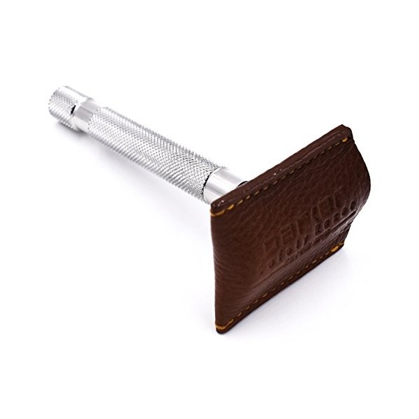 Parker Safety Razor Parker en cuir véritable double bord Rasoir de sécurité gaine de protection/couverture Voyage - unique de