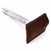 Parker Safety Razor Parker en cuir véritable double bord Rasoir de sécurité gaine de protection/couverture Voyage - unique de