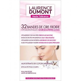 Laurence Dumont Haute Tolérance 32 Bandes de Cire Froide Hypoallergéniques Sourcils & Petites zones