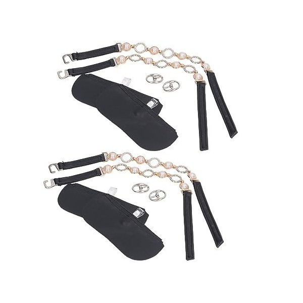 Sangles à Talons Hauts Amples avec Pendentif en Fausses Perles et, 2 Paires de Sangles de Cheville Amovibles pour un Ajusteme