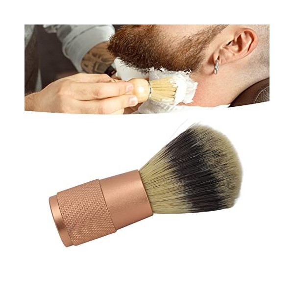 Blaireau de Rasage Synthétique, Blaireau à Barbe, Blaireau, Brosse à Barbe Portable avec Poils Doux, élimine les Dépôts en Al