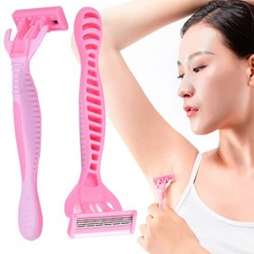 PLABBDPL Rasoir Femme, Rasage de Près en Douceur, 2 x Rasoir,5 Lames Chacune,Épilateur Portable Outil Pour Femmes Kit De Toil