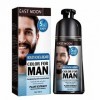 Shampooing Teinture Barbe, 3.53oz Barbe Noire Et Teinture Cheveux Homme Shampooing, Shampooing Assombrissant Cheveux Avec Des