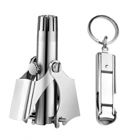 Trimage des poils doreille de nez manuel en acier inoxydable Kit de coupe-ongles avec ouvre-bouteille 3pcs.