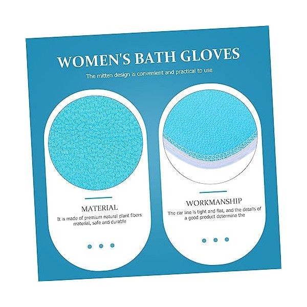 minkissy 2 Pièces Gants De Bain Gant De Toilette Exfoliant Serviettes De Bain Gants De Luffa Mitaines Exfoliantes Éponges De 