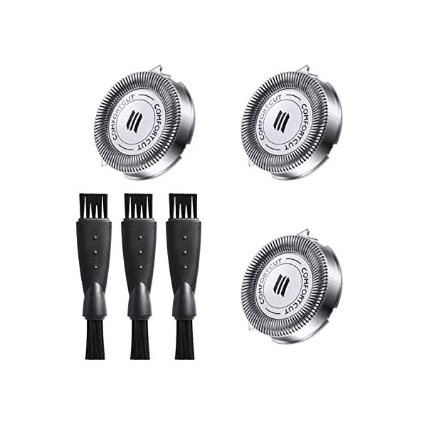 3 Pièces Têtes de Rasage de Rechange Pour Têtes de Rasage Des Séries S5000, S300 et S500 avec Brosse de Nettoyage Têtes de Re