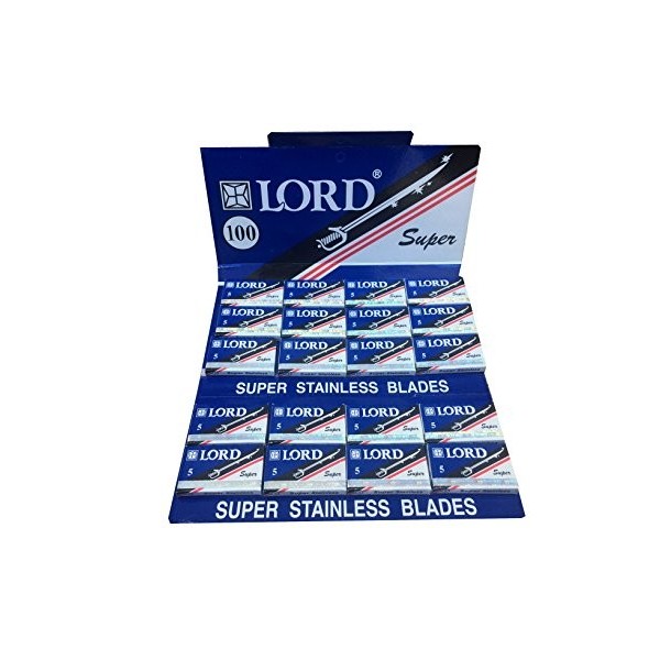 Lord Super Stainless Lot de 100 lames de rasoir