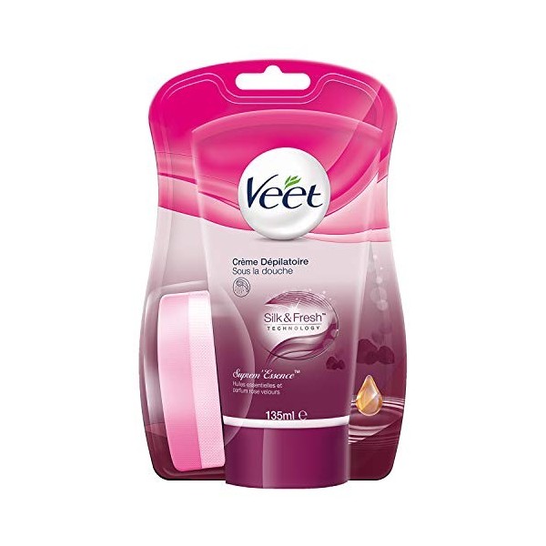 Veet Crème Dépilatoire SupremEssence aux Huiles Essentielles - Sous la Douche - 135 ml