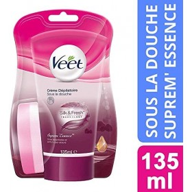 Veet Crème Dépilatoire SupremEssence aux Huiles Essentielles - Sous la Douche - 135 ml