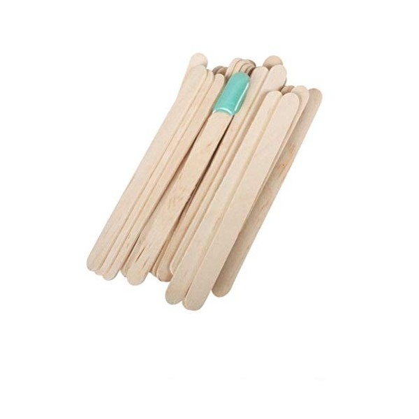 Bonbela 50Pcs à la Cire en Bois Spatules Épilation bâton Applicateurs Langue Professionnelle du Visage Spa Abaisse Outil Daub