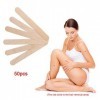 Bonbela 50Pcs à la Cire en Bois Spatules Épilation bâton Applicateurs Langue Professionnelle du Visage Spa Abaisse Outil Daub