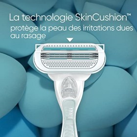 Gillette Deluxe Smooth Sensitive Recharges De Lames X4, Pour Femme, À 3 Lames