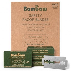 Bambaw – Lames Rasoir de Sureté en Acier Inoxydable Suédois – Lot de 60