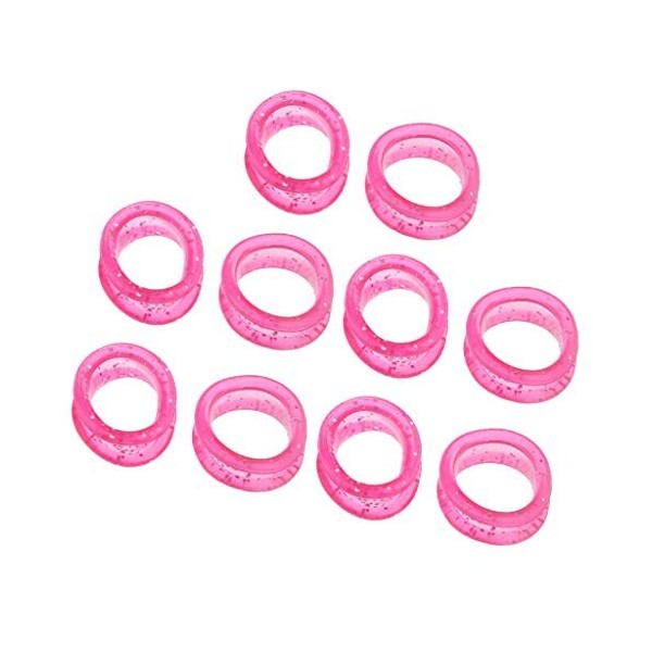 B Baosity 10pcs Anneau Ciseaux Coiffure en Silicone - Rose