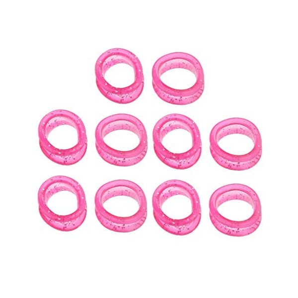 B Baosity 10pcs Anneau Ciseaux Coiffure en Silicone - Rose