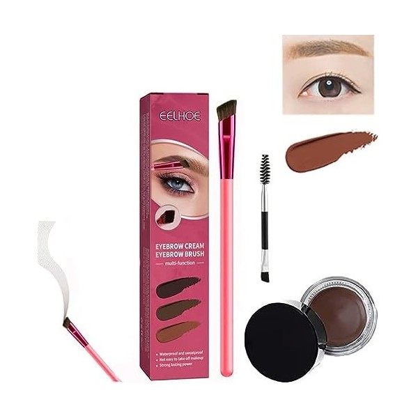 Fabehe Brow Brush - Multi Function Eyebrow Brush Set - 4D Hair Stroke Brow Stamp Brush - Eyebrow Hair Stroke Brush -Get Thick