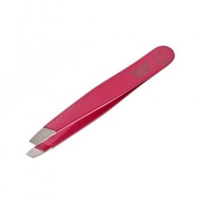 OTTO HERDER - Pince à épiler à double tête - 6,5 cm - Finition inclinée rose pour épiler les poils et les sourcils - Pince à 