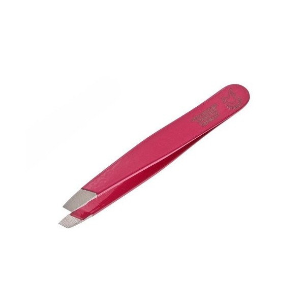 OTTO HERDER - Pince à épiler à double tête - 6,5 cm - Finition inclinée rose pour épiler les poils et les sourcils - Pince à 