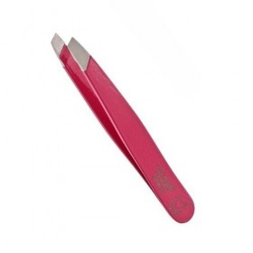 OTTO HERDER - Pince à épiler à double tête - 6,5 cm - Finition inclinée rose pour épiler les poils et les sourcils - Pince à 