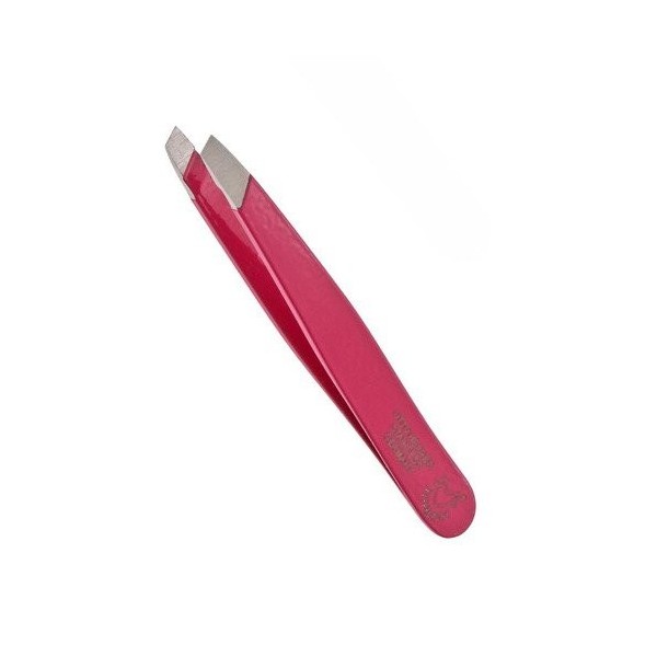 OTTO HERDER - Pince à épiler à double tête - 6,5 cm - Finition inclinée rose pour épiler les poils et les sourcils - Pince à 