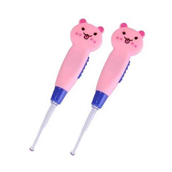 ULTNICE Led Lampe de poche Earpick Cuillère Earpick Ear Curette LED - 2pcs chat rose 