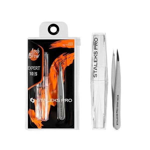 STALEKS PRO Pince à sourcils, poils incarnés, acier inoxydable Expert 10/5