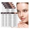 AWAVM 7 Feuilles Autocollants de Sourcils 4D Patch,Eyebrow Tattoos Stickers Autocollant Bionique pour Sourcils,Faux Sourcils 