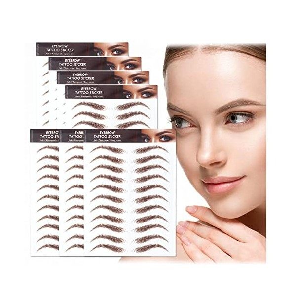 AWAVM 7 Feuilles Autocollants de Sourcils 4D Patch,Eyebrow Tattoos Stickers Autocollant Bionique pour Sourcils,Faux Sourcils 