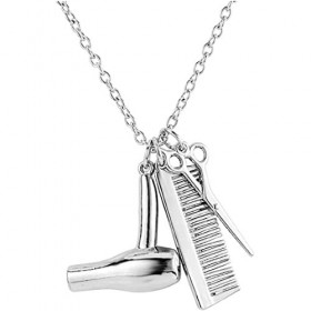 OUTLETISSIMO® Barbieri ET107 Collier avec pendentif sèche-cheveux ciseaux peigne coiffeurs