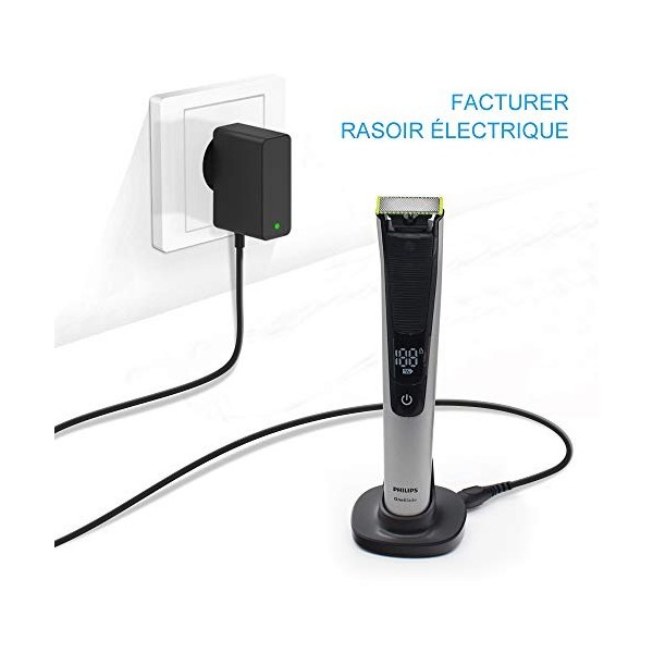 15V Chargeur Tondeuse/Rasoir pour Philips Norelco HQ8505 Serie 3000 5000 7000 9000, One Blade Pro QP6520 QP6510 QP6620, Alime