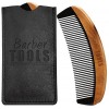 Peigne barbe et moustache en bois de santal et corne de buffle. Avec son étui de rangement. ✮ BARBER TOOLS ✮