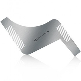 MYCARBON Peigne Contour Barbe Traceur Gabarit Barbe Homme Outil Traçage Rasage Guide pour Barbe Homme Entretien Coupe Forme T