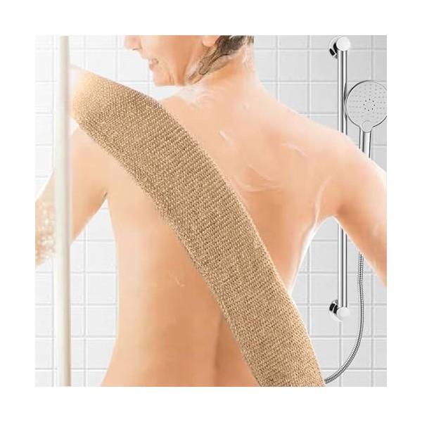 Gant Exfoliant, Gant de Crin Exfoliant Corps, Sangle Lave Dos, Sac à Savon en Jute, Gant Gommage Corps, Accessoires pour le B