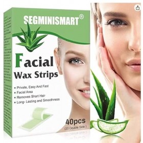 Bandes de cire pour le visage,Bande de Cire Epilation,40pcs Aloe Vera De Cire Pour Le Visage,pour tous les types de peau, Ban