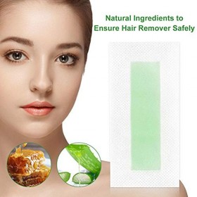 Bandes de cire pour le visage,Bande de Cire Epilation,40pcs Aloe Vera De Cire Pour Le Visage,pour tous les types de peau, Ban