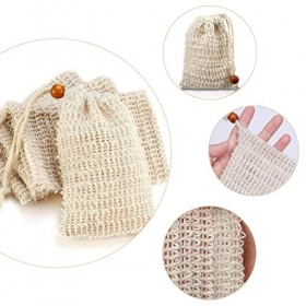 SJBAUTYO 8PCS Sac à Savon,Sac à Savon en Sisal,Pour Shampoing et Soin lavant,Très moussant avec effect massant et Peeling,9 *